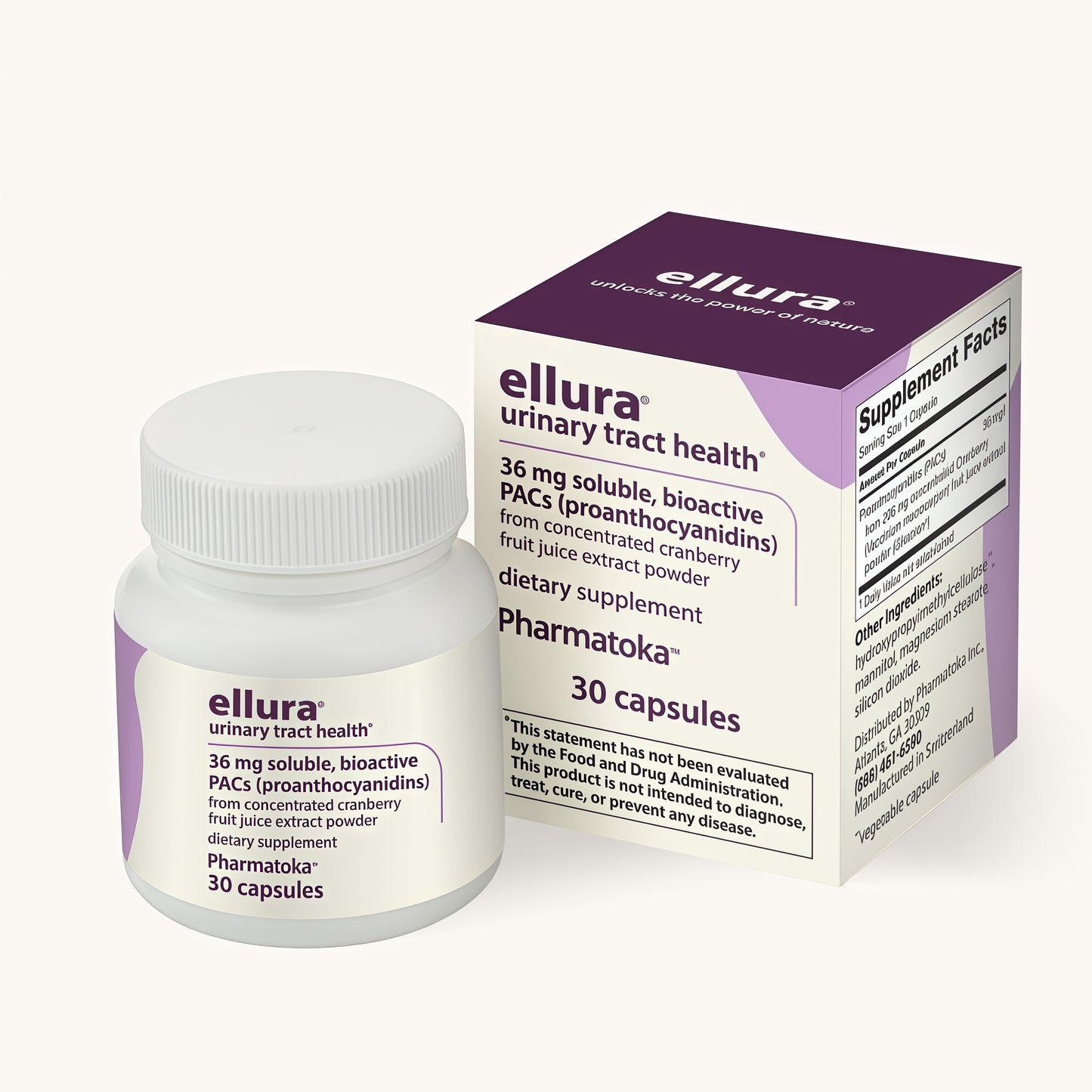 36mg Clinically Backed Soluble Bioactive PACsCranberry Extract 30ct | 100% concentratedfruit juice formula delivers potent, research-supported compounds to help maintain ahealthy urinary system