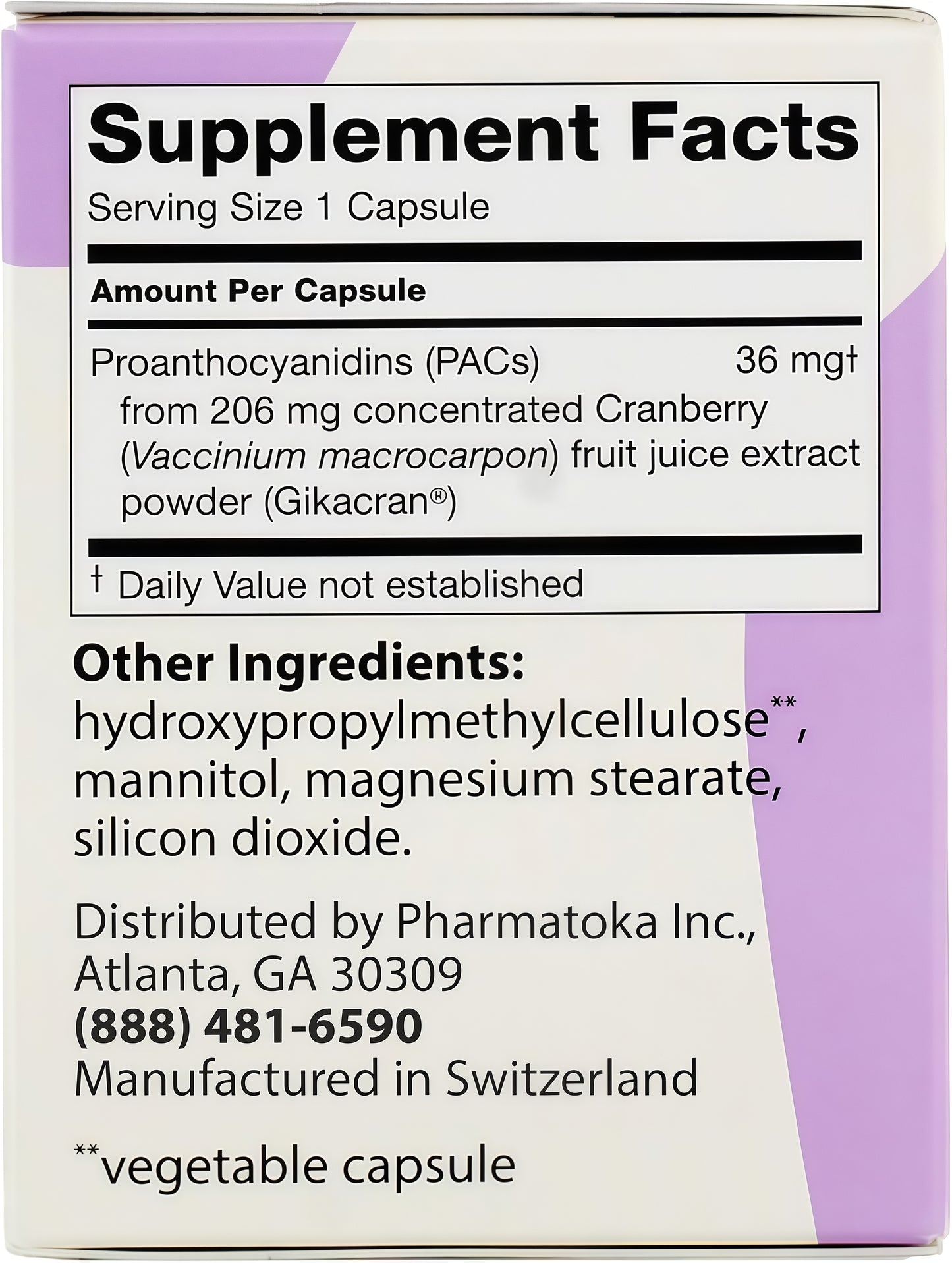 36mg Clinically Backed Soluble Bioactive PACsCranberry Extract 30ct | 100% concentratedfruit juice formula delivers potent, research-supported compounds to help maintain ahealthy urinary system