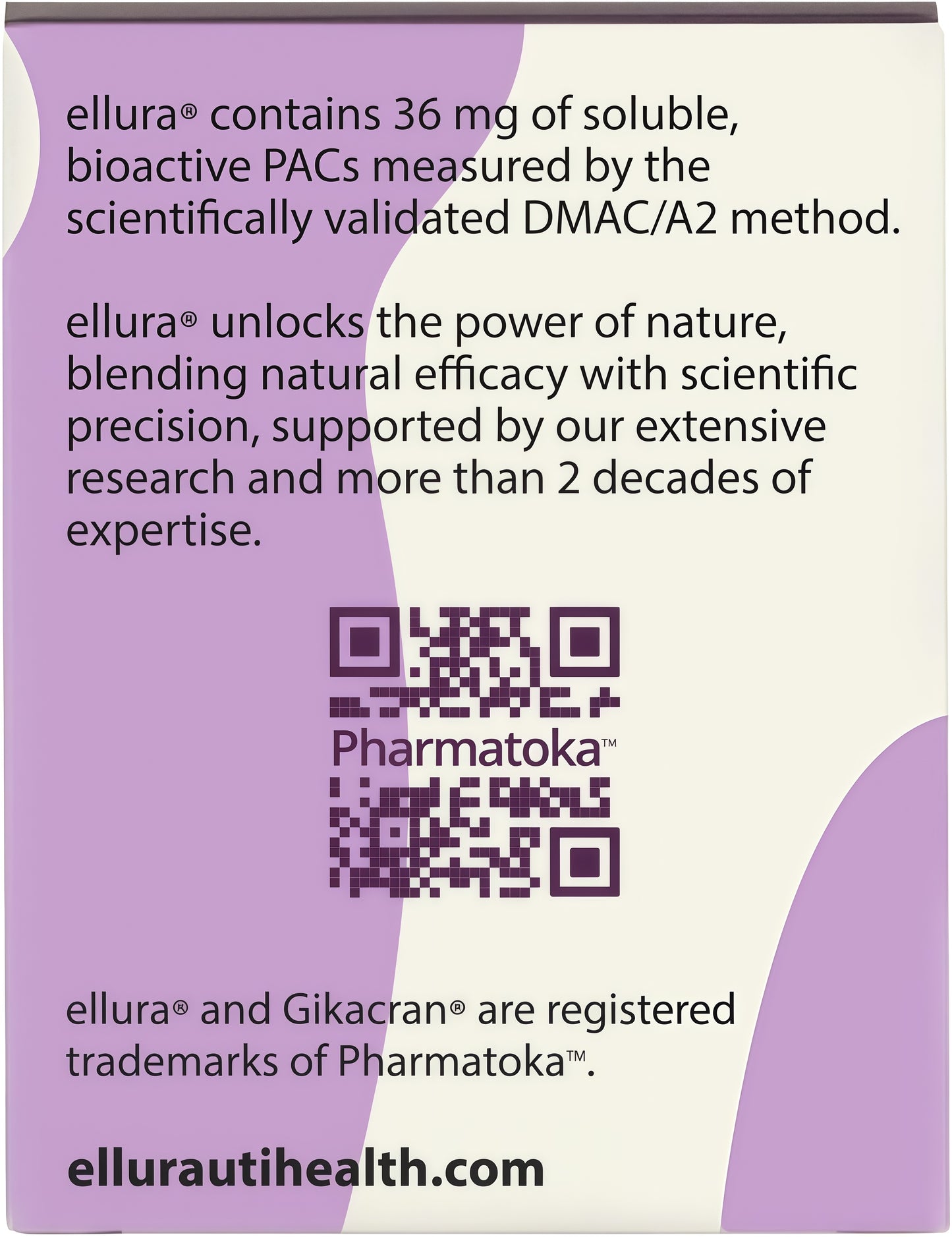 36mg Clinically Backed Soluble Bioactive PACsCranberry Extract 30ct | 100% concentratedfruit juice formula delivers potent, research-supported compounds to help maintain ahealthy urinary system
